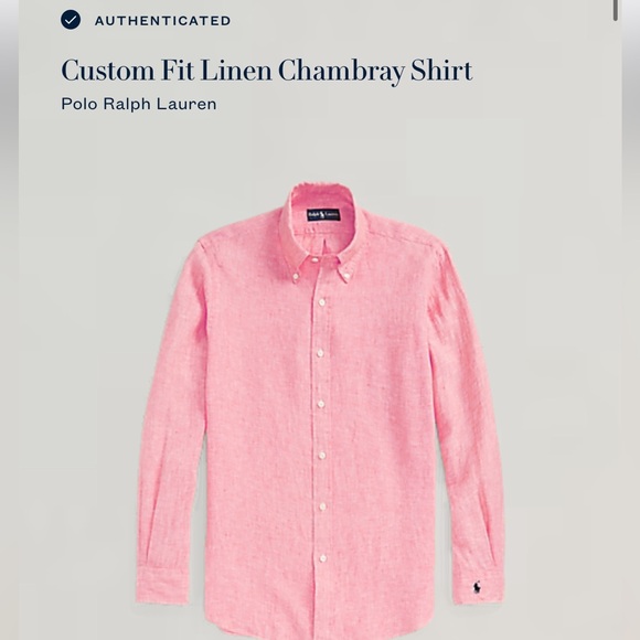 Ralph Lauren Custom Fit Linen Chambray Shirt - Picture 7 of 16